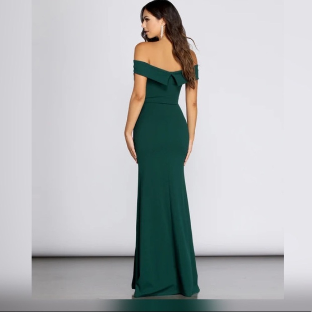 Windsor Emerald Green Mermaid off - shoulder dress
